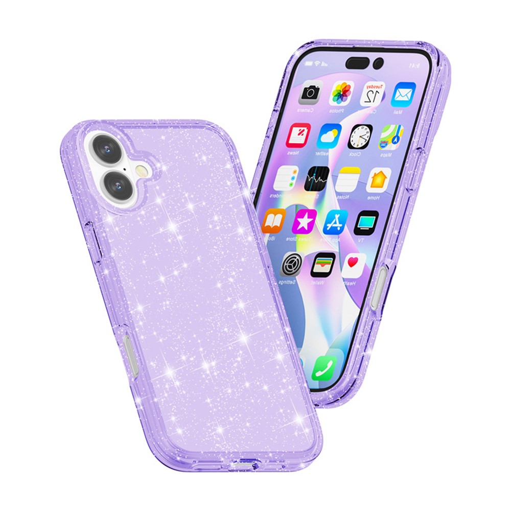  iPhone 17 Skal Hybrid Glitter Lila