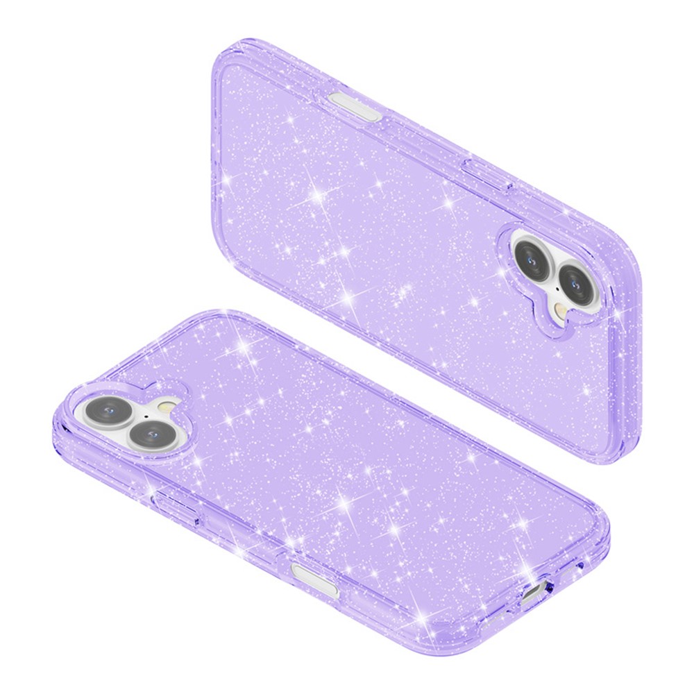  iPhone 17 Skal Hybrid Glitter Lila