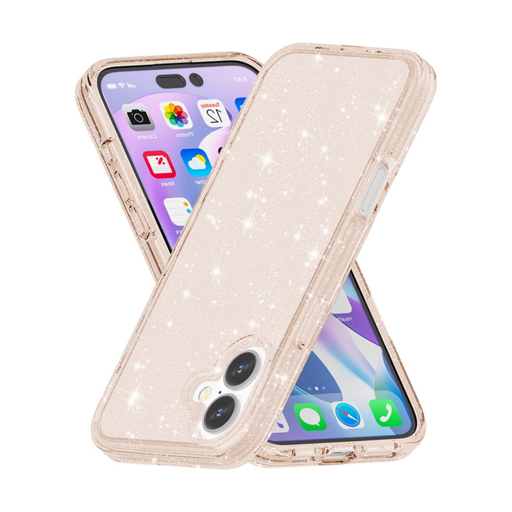 iPhone 17 Skal Hybrid Glitter Guld