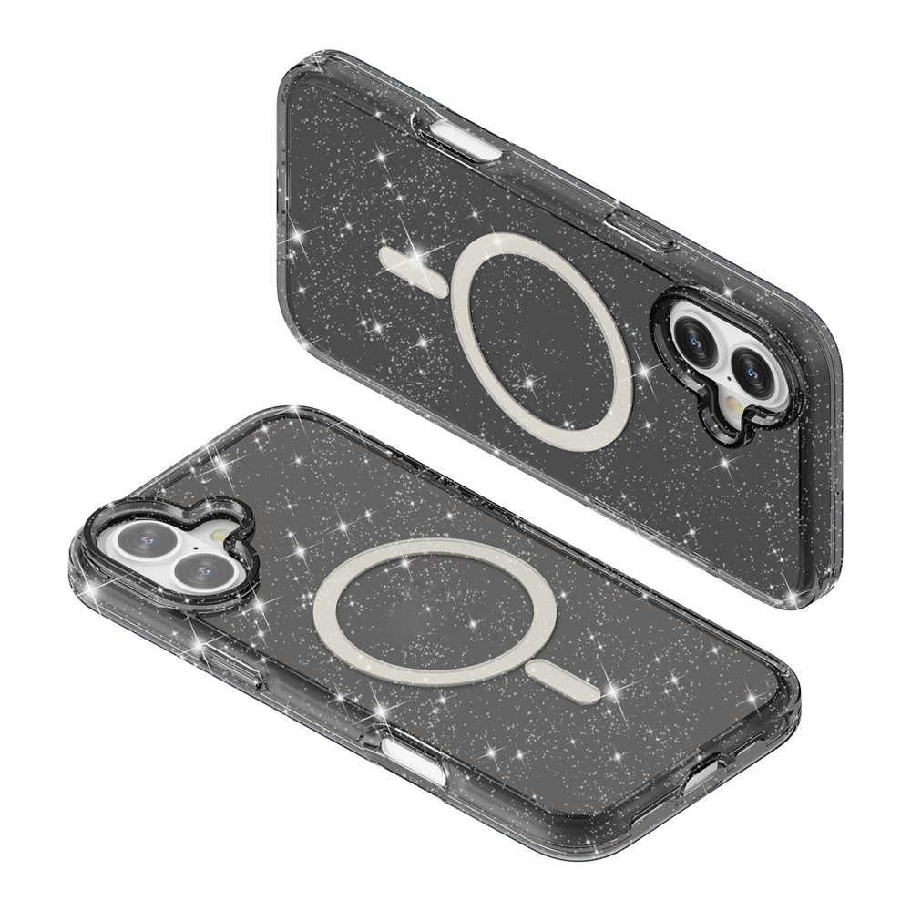  iPhone 17 Skal MagSafe Hybrid Glitter Svart
