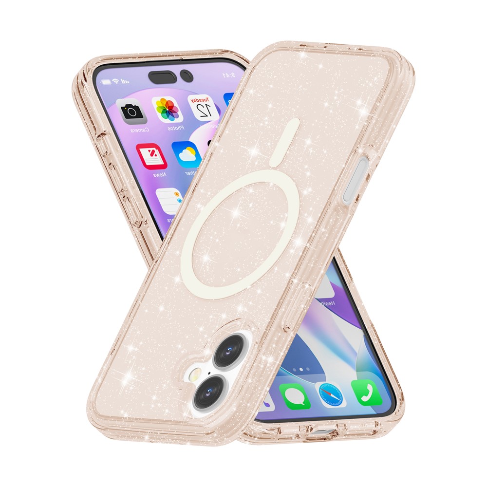  iPhone 17 Skal MagSafe Hybrid Glitter Guld