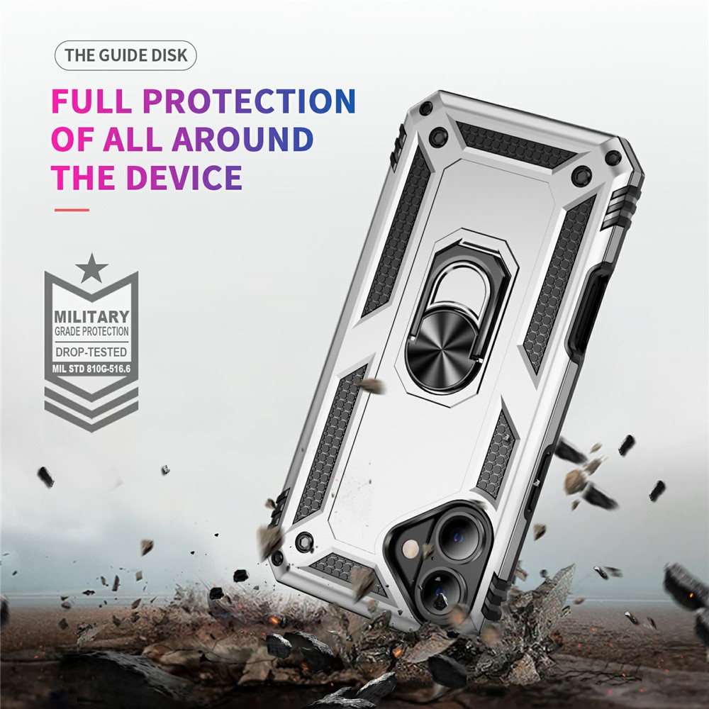  iPhone 17 Skal Shockproof Hybrid Ring Silver