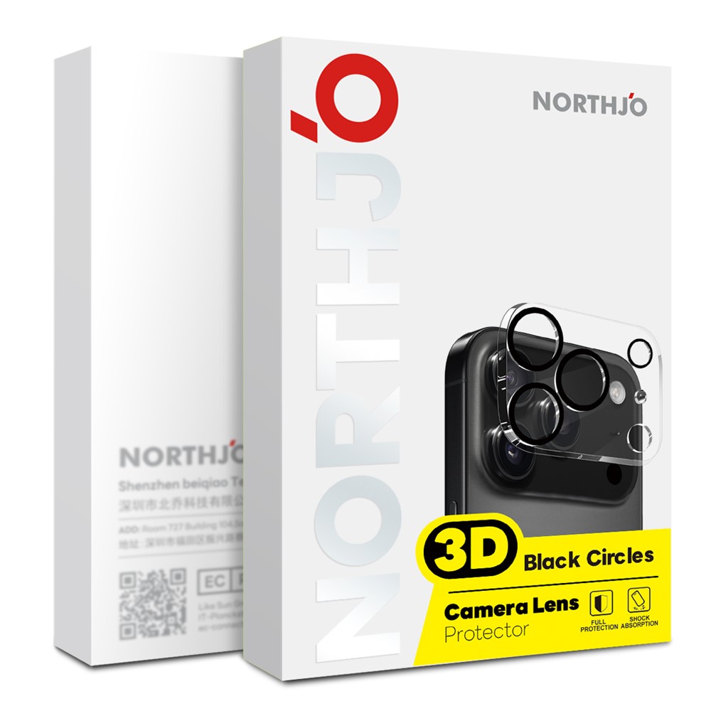 NORTHJO NORTHJO iPhone 17 2-PACK Linsskydd Härdat Glas