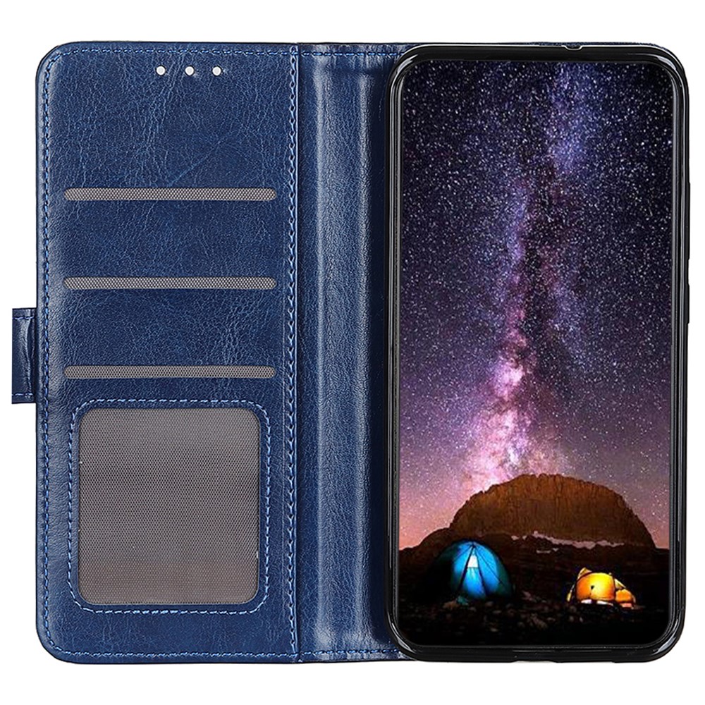  Google Pixel 10/10 Pro / 9/9 Pro Fodral Crazy Horse Läder Blå