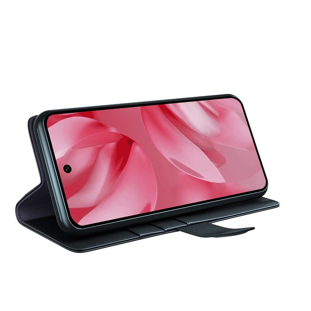  Google Pixel 10 Fodral Premium Äkta Läder Svart