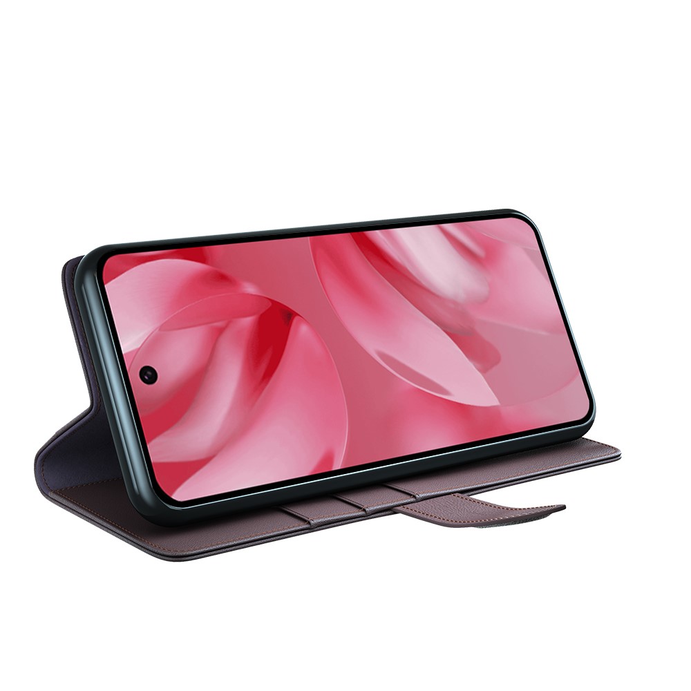  Google Pixel 10 Fodral Premium Äkta Läder Brun