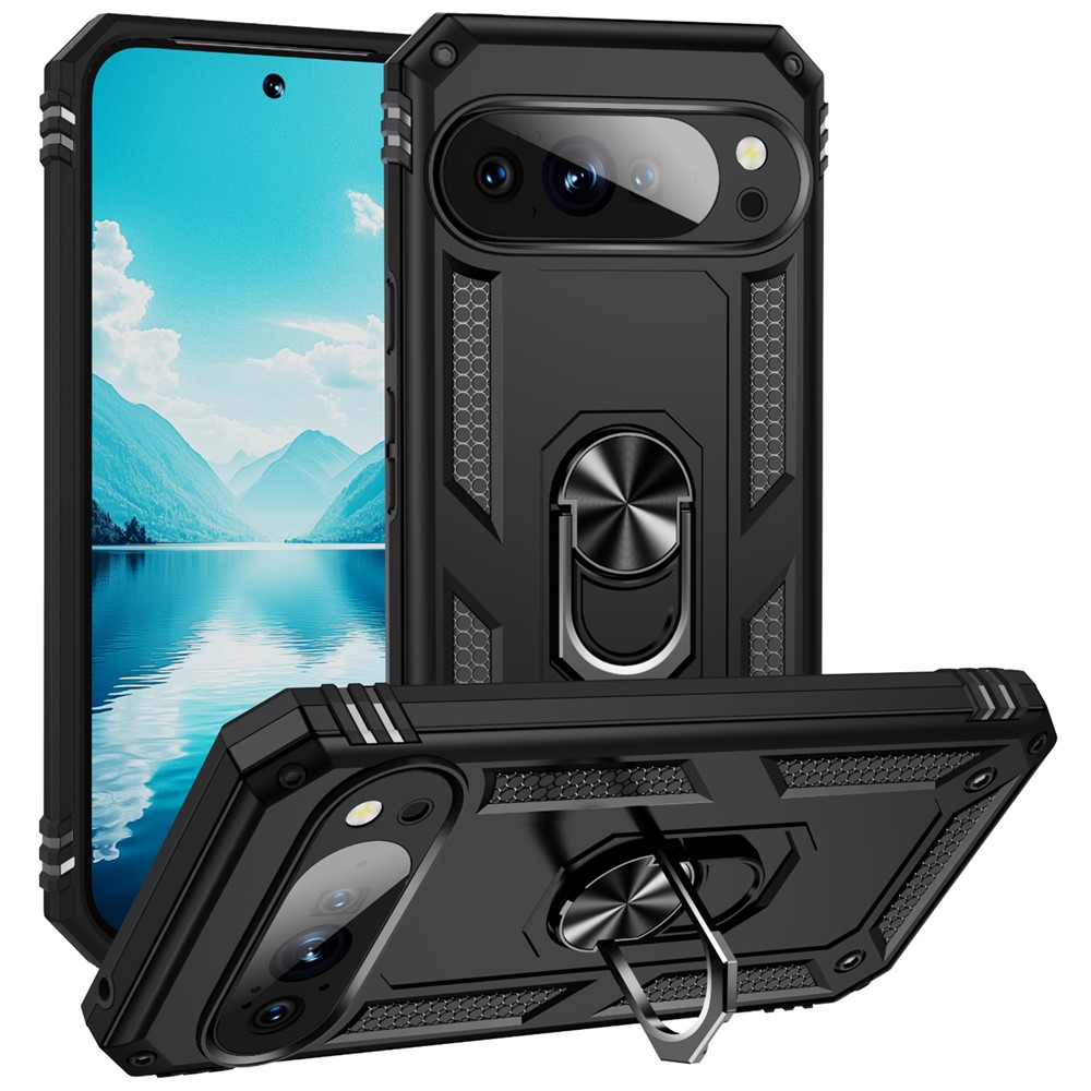  Google Pixel 10 / 10 Pro Skal Armor Ring Hybrid Svart
