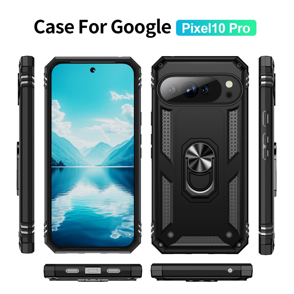  Google Pixel 10 / 10 Pro Skal Armor Ring Hybrid Svart