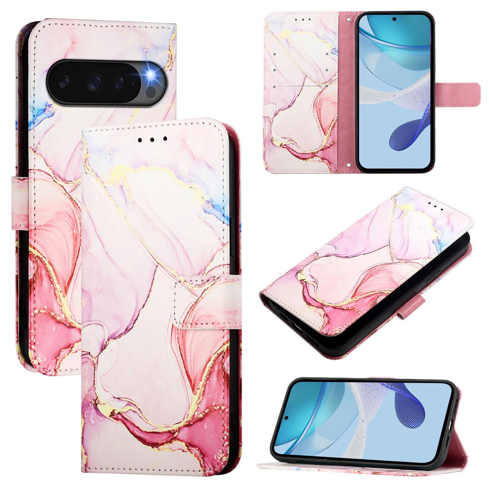  Google Pixel 10/10 Pro / 9/9 Pro Fodral Marmor Roséguld