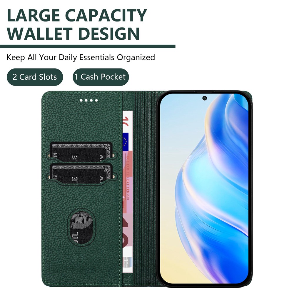  Google Pixel 10/10 Pro / 9/9 Pro Fodral RFID Litchi Läder
