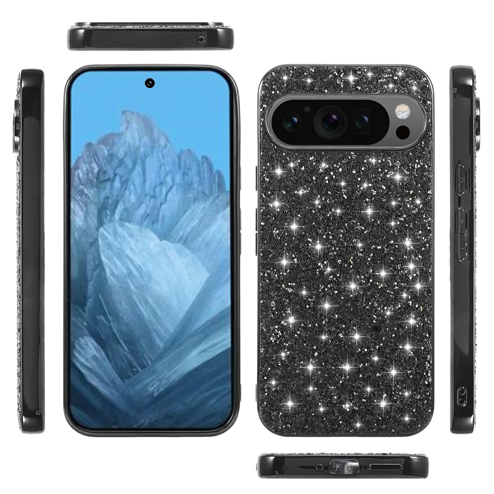  Google Pixel 10 / 10 Pro Skal Glitter Hybrid Svart
