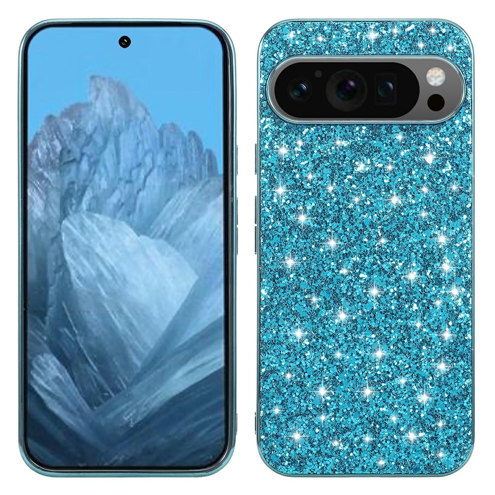  Google Pixel 10 / 10 Pro Skal Glitter Hybrid Blå