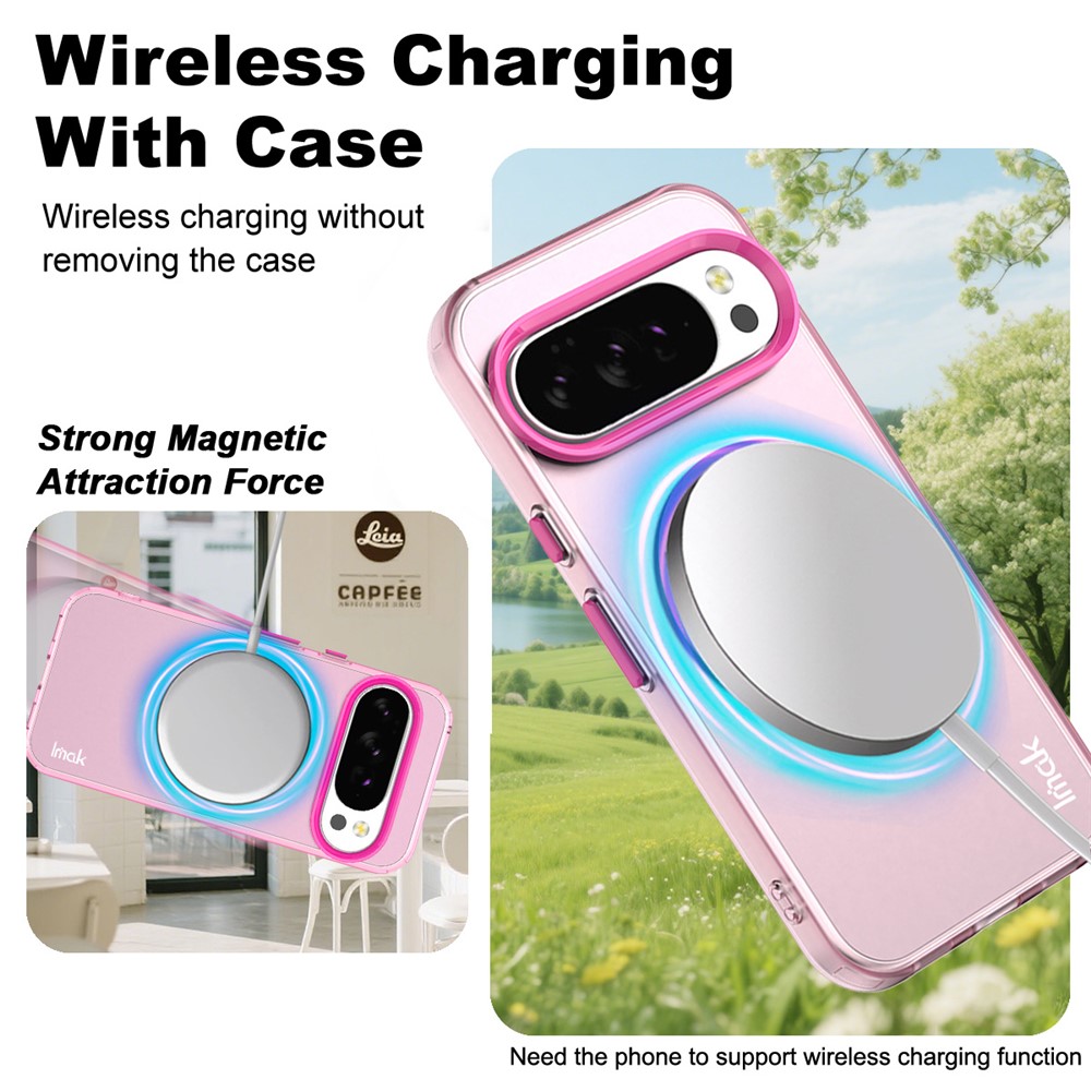 IMAK IMAK Google Pixel 10/10 Pro Skal MagSafe Anti Drop Rosa