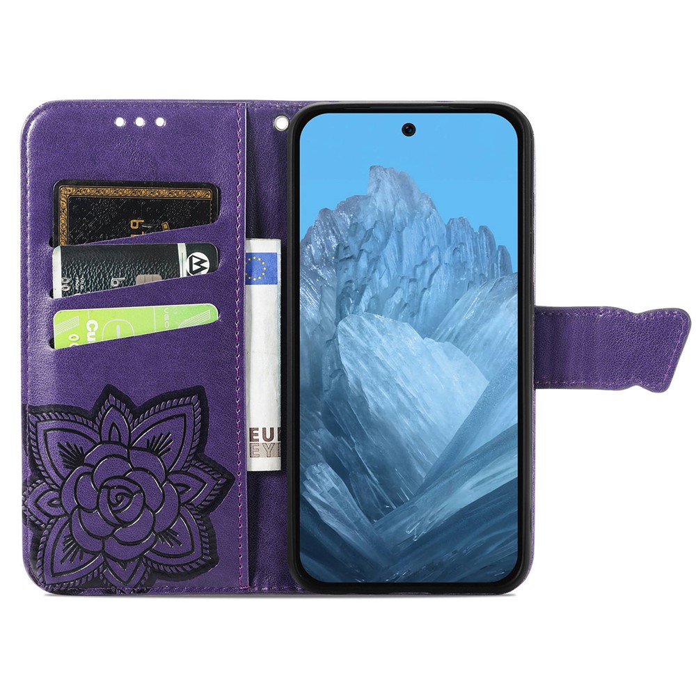  Google Pixel 10/10 Pro / 9/9 Pro Fodral Med Fjäril Tryck Lila