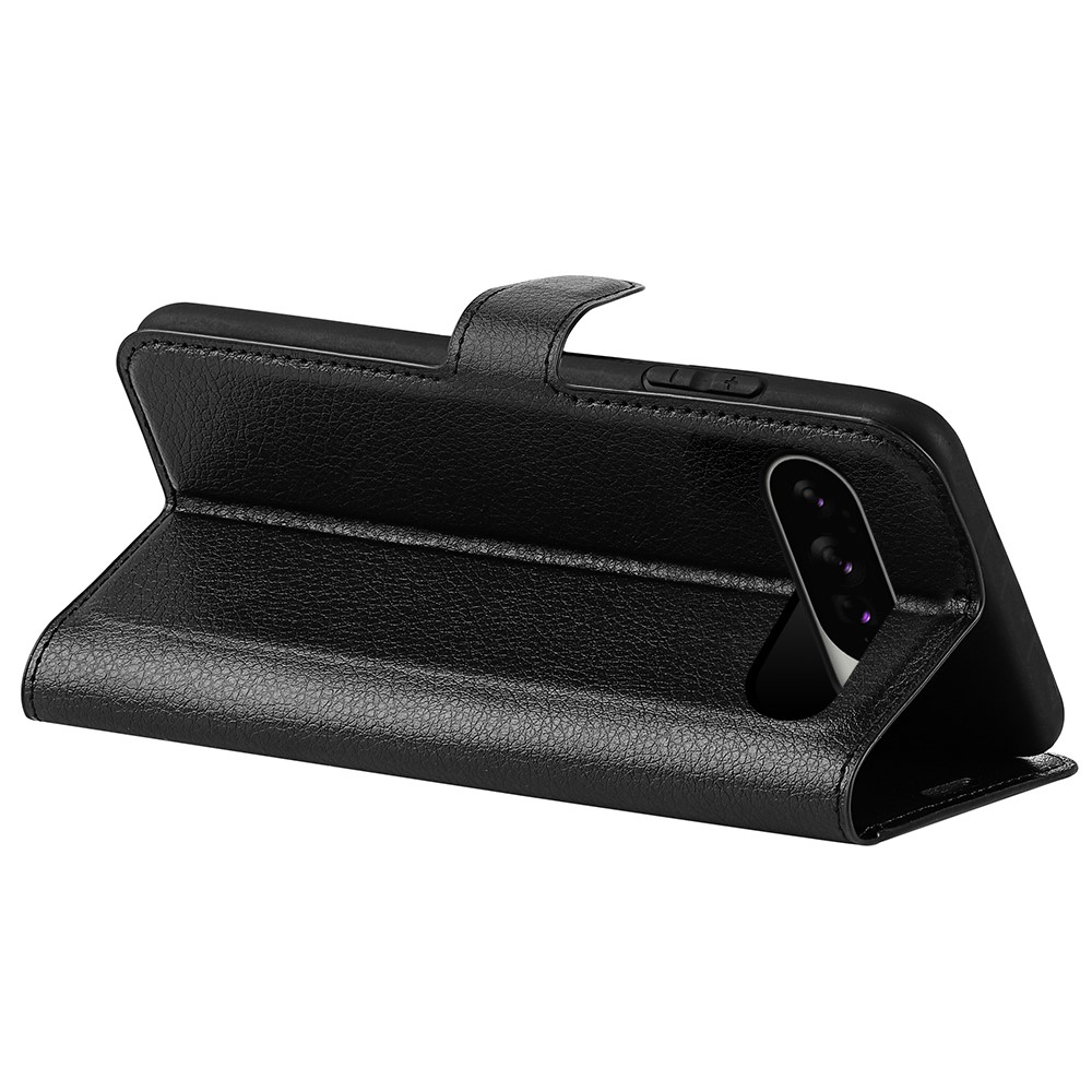  Google Pixel 10 Pro XL Fodral Litchi Läder Svart