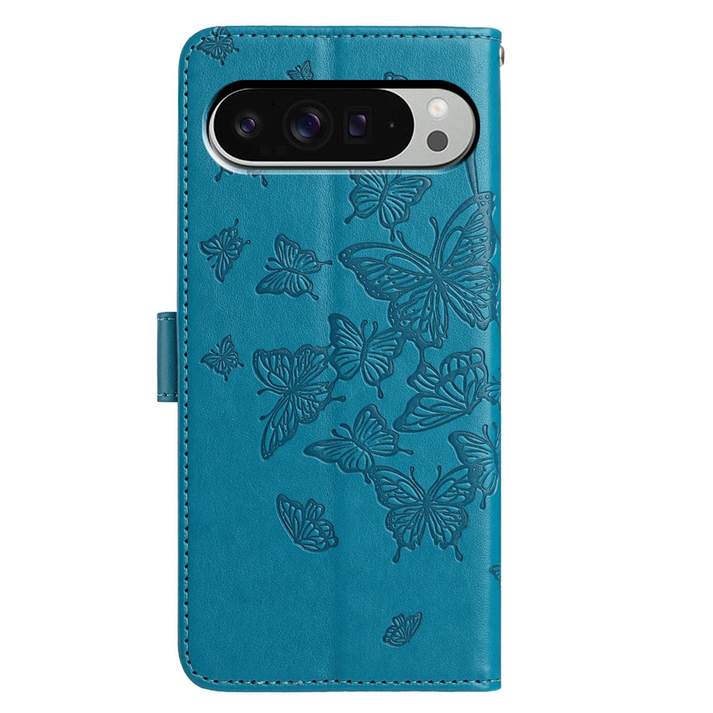  Google Pixel 10 Pro XL/ 9 Pro XL Fodral Fjäril Tryck Blå