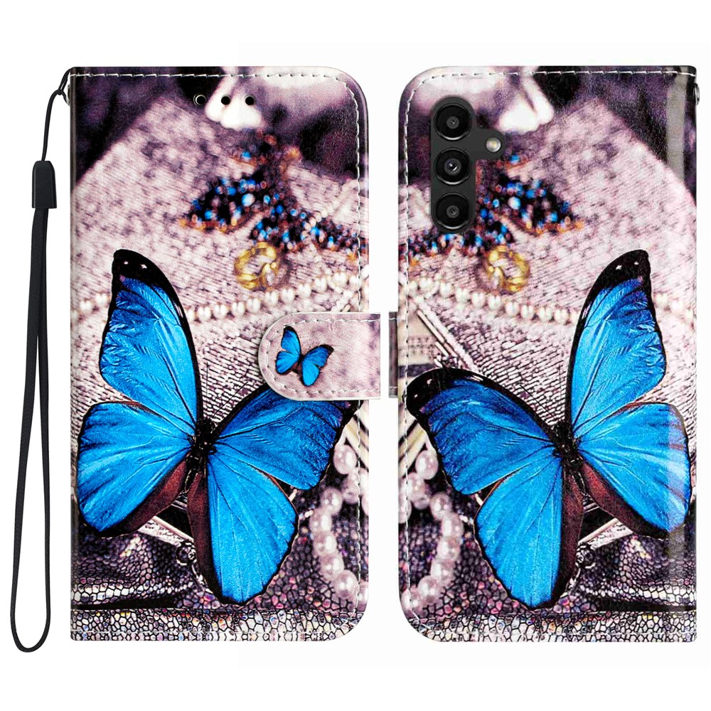  Samsung Galaxy S25 FE Fodral Med Tryck Blå Fjäril