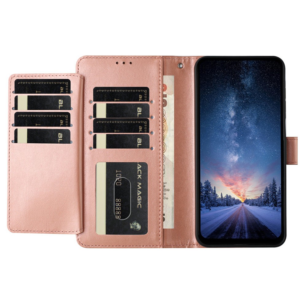  Samsung Galaxy S25 FE Fodral Multifunktionellt Läder Roséguld