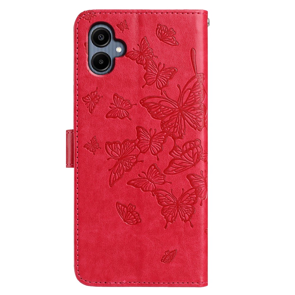  Samsung Galaxy A07 Fodral Med Fjäril Tryck Röd