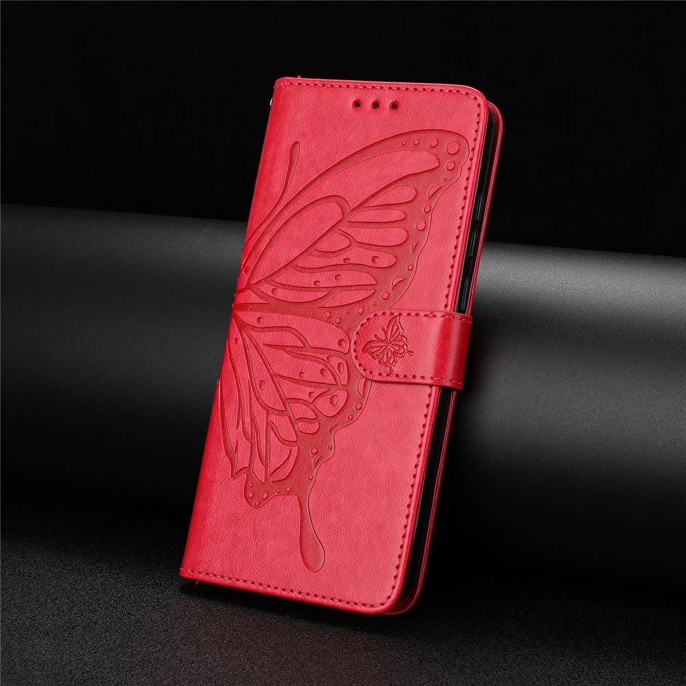  Samsung Galaxy A07 Fodral Med Fjäril Tryck Röd