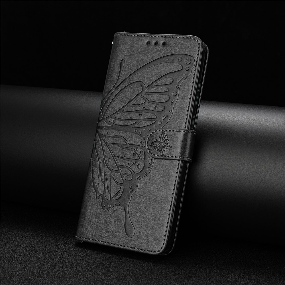  Samsung Galaxy A07 Fodral Med Fjäril Tryck Svart