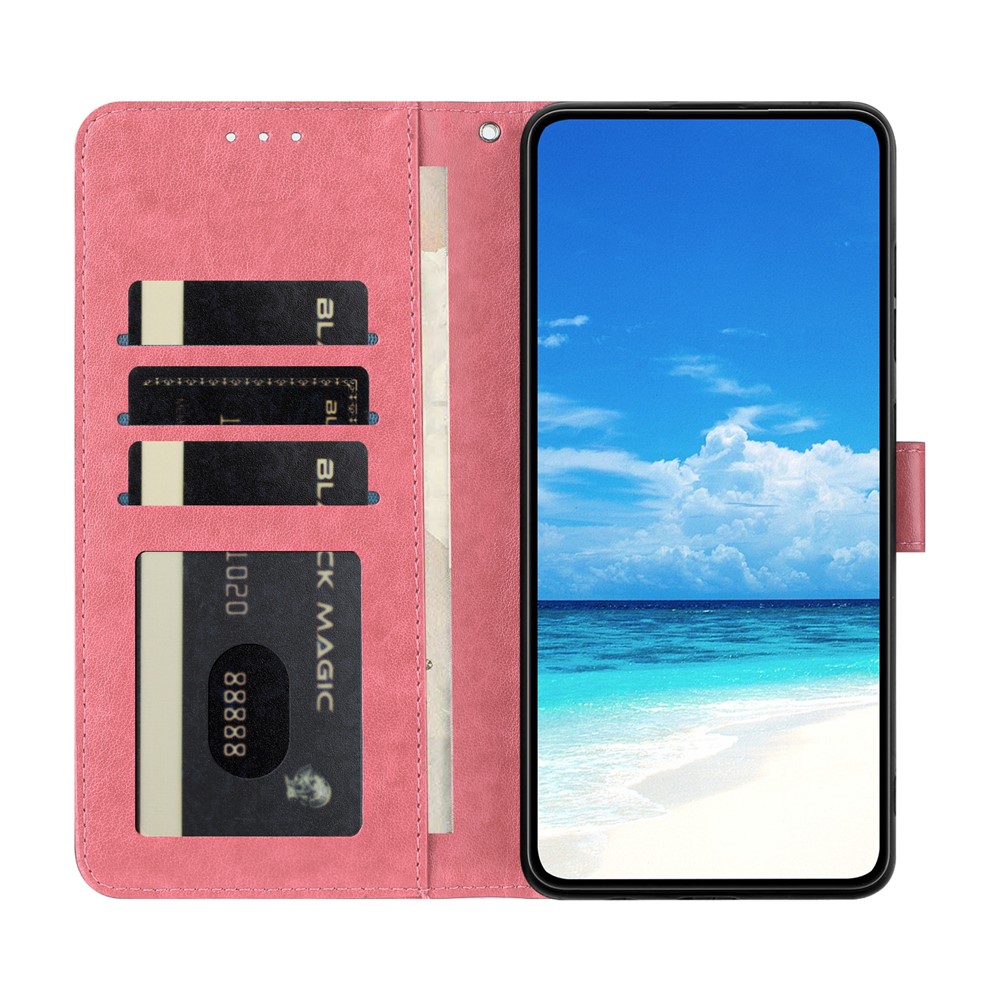  Samsung Galaxy A07 Fodral Med Fjäril Tryck Rosa