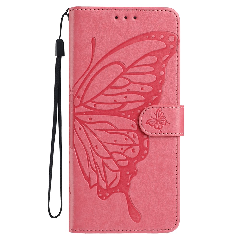  Samsung Galaxy A07 Fodral Med Fjäril Tryck Rosa