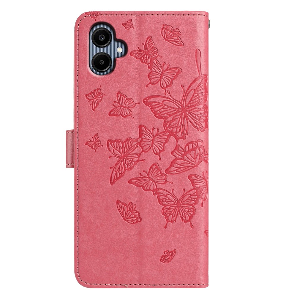  Samsung Galaxy A07 Fodral Med Fjäril Tryck Rosa