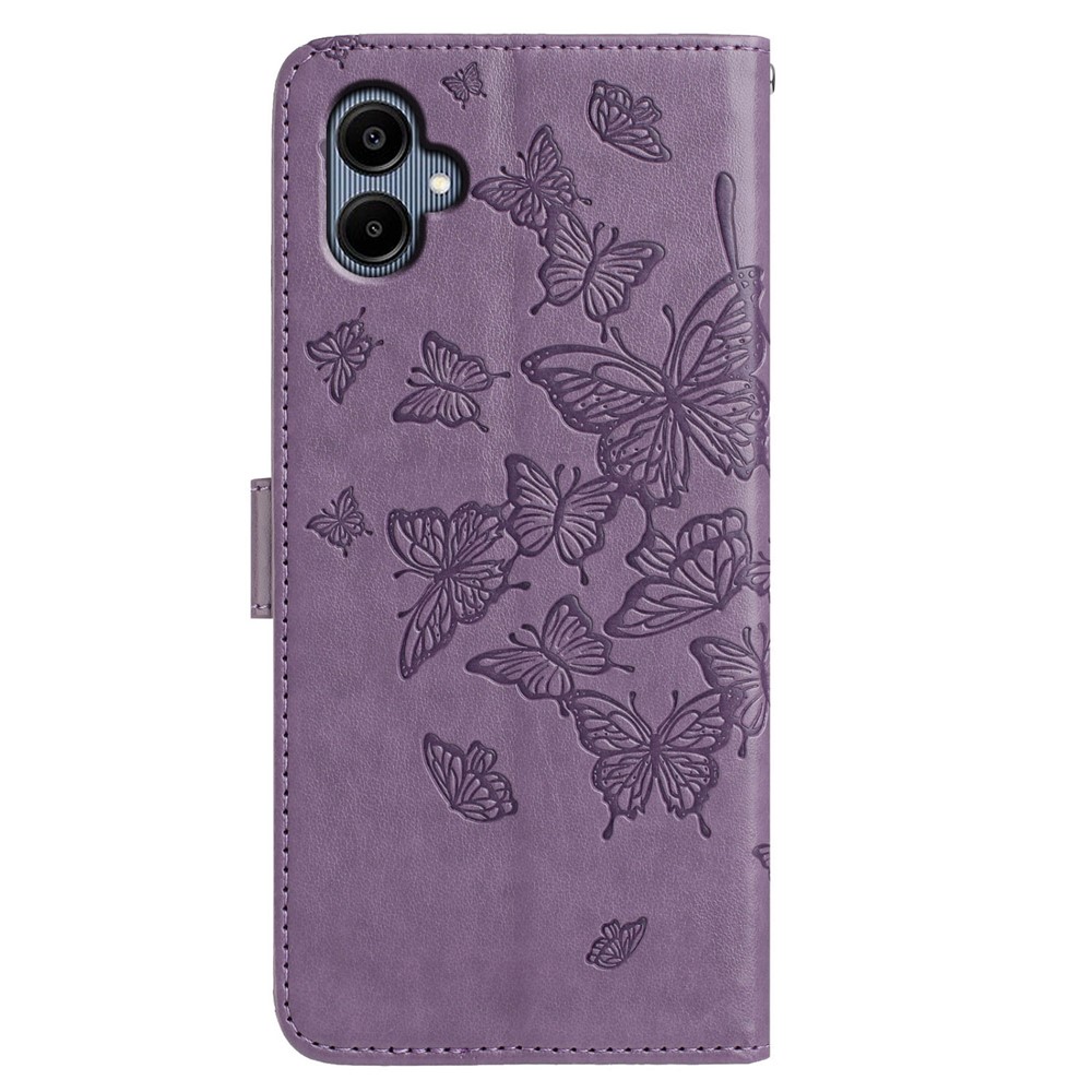  Samsung Galaxy A07 Fodral Med Fjäril Tryck Lila