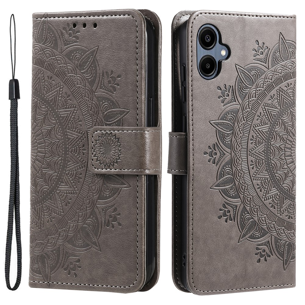  Samsung Galaxy A07 Fodral Mandala Läder Grå