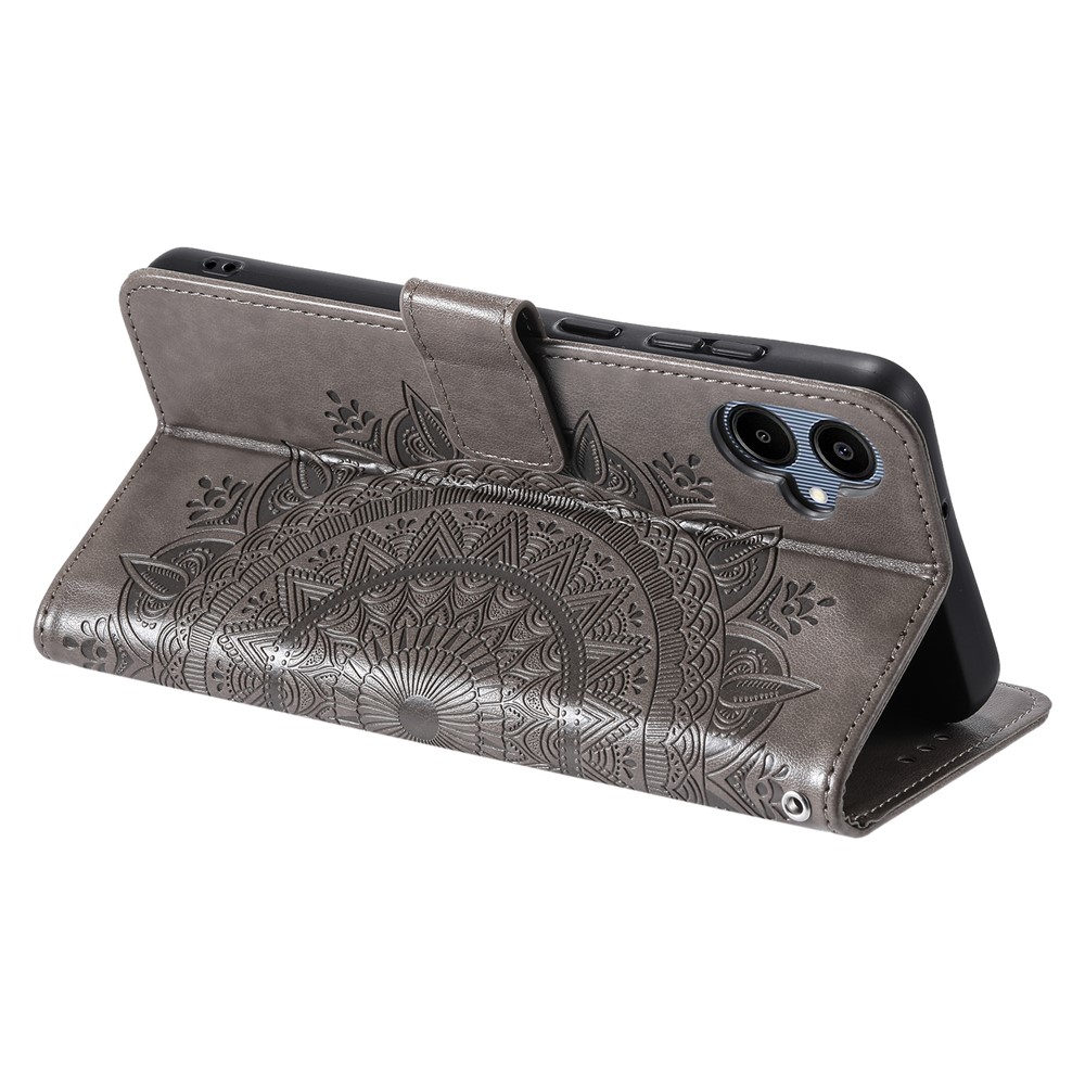  Samsung Galaxy A07 Fodral Mandala Läder Grå