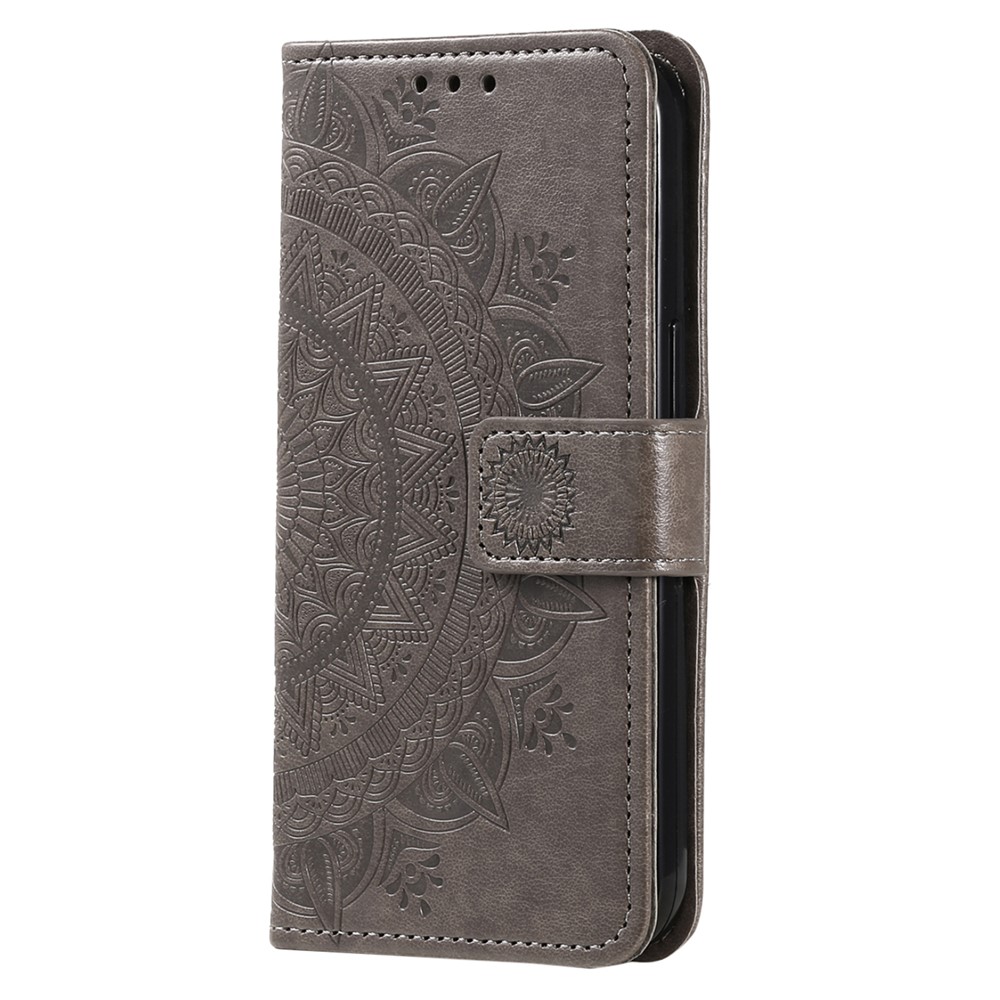  Samsung Galaxy A07 Fodral Mandala Läder Grå