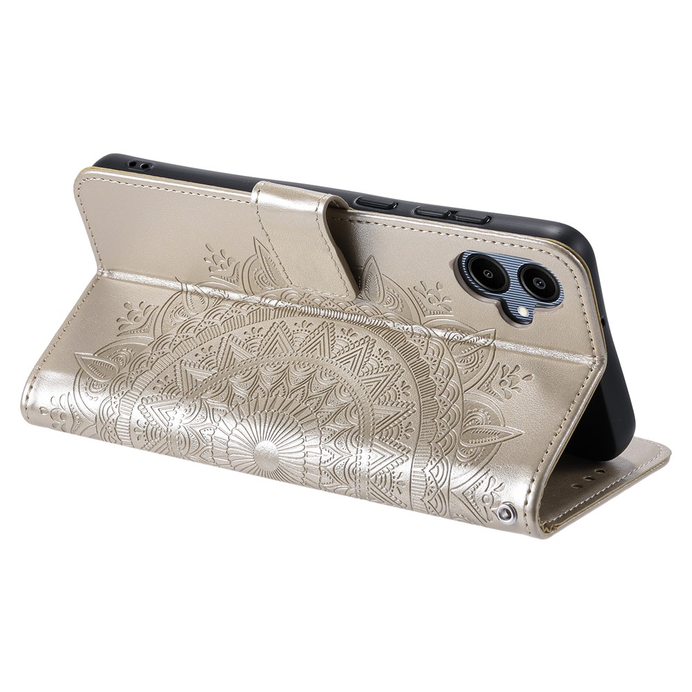  Samsung Galaxy A07 Fodral Mandala Läder Guld
