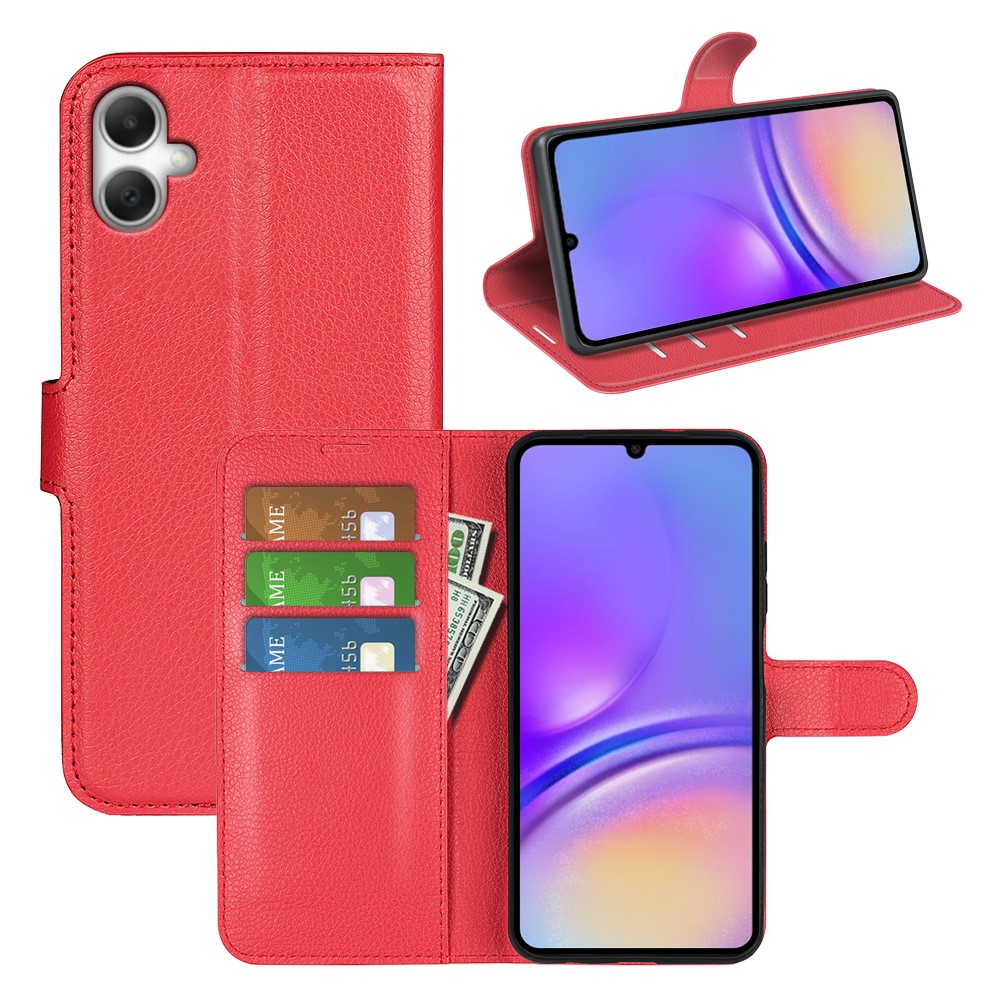  Samsung Galaxy A07 Fodral Litchi Läder Röd