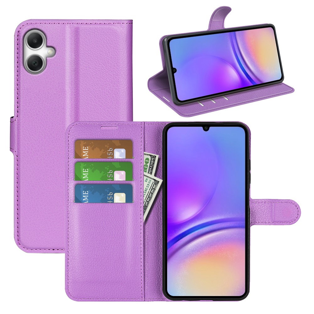  Samsung Galaxy A07 Fodral Litchi Läder Lila