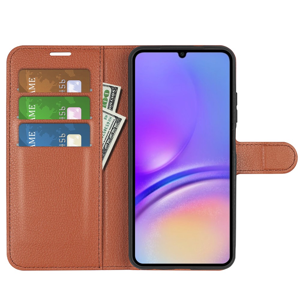  Samsung Galaxy A07 Fodral Litchi Läder Brun