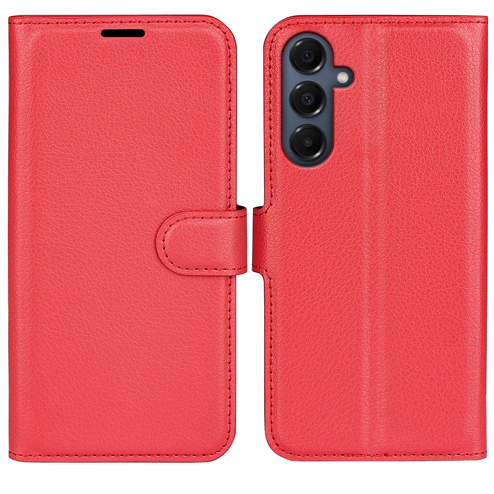  Samsung Galaxy A17 Fodral Litchi Läder Röd