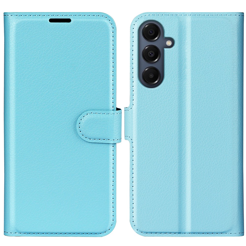  Samsung Galaxy A17 Fodral Litchi Läder Blå