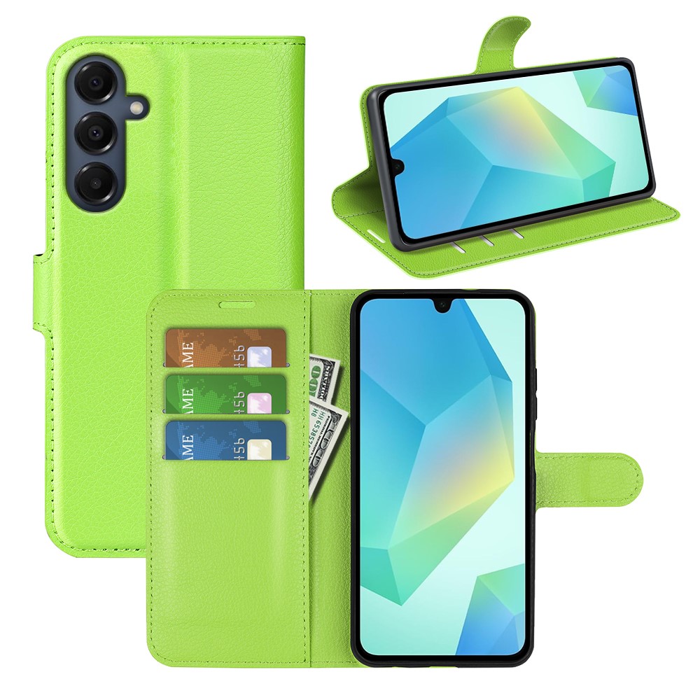  Samsung Galaxy A17 Fodral Litchi Läder Grön