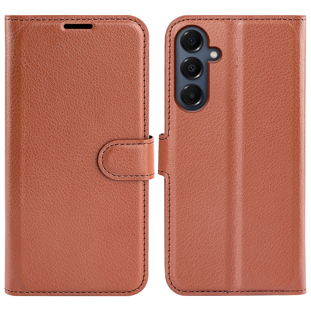  Samsung Galaxy A17 Fodral Litchi Läder Brun