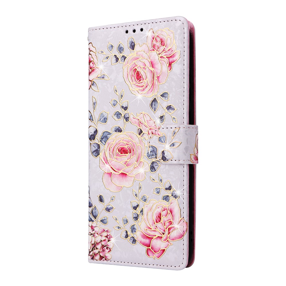  Samsung Galaxy A07 Fodral RFID Läder Rosa Blommor
