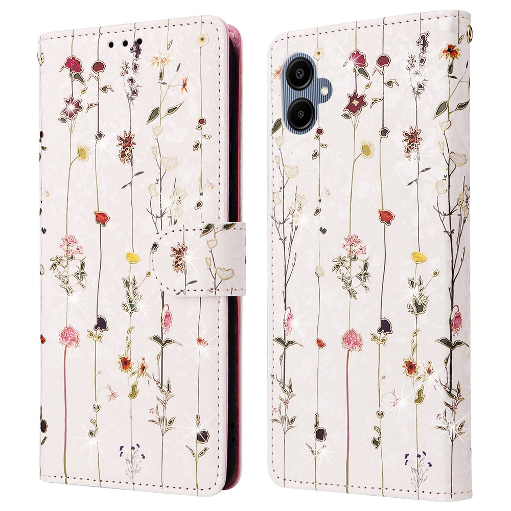  Samsung Galaxy A07 Fodral RFID Läder Små Blommor