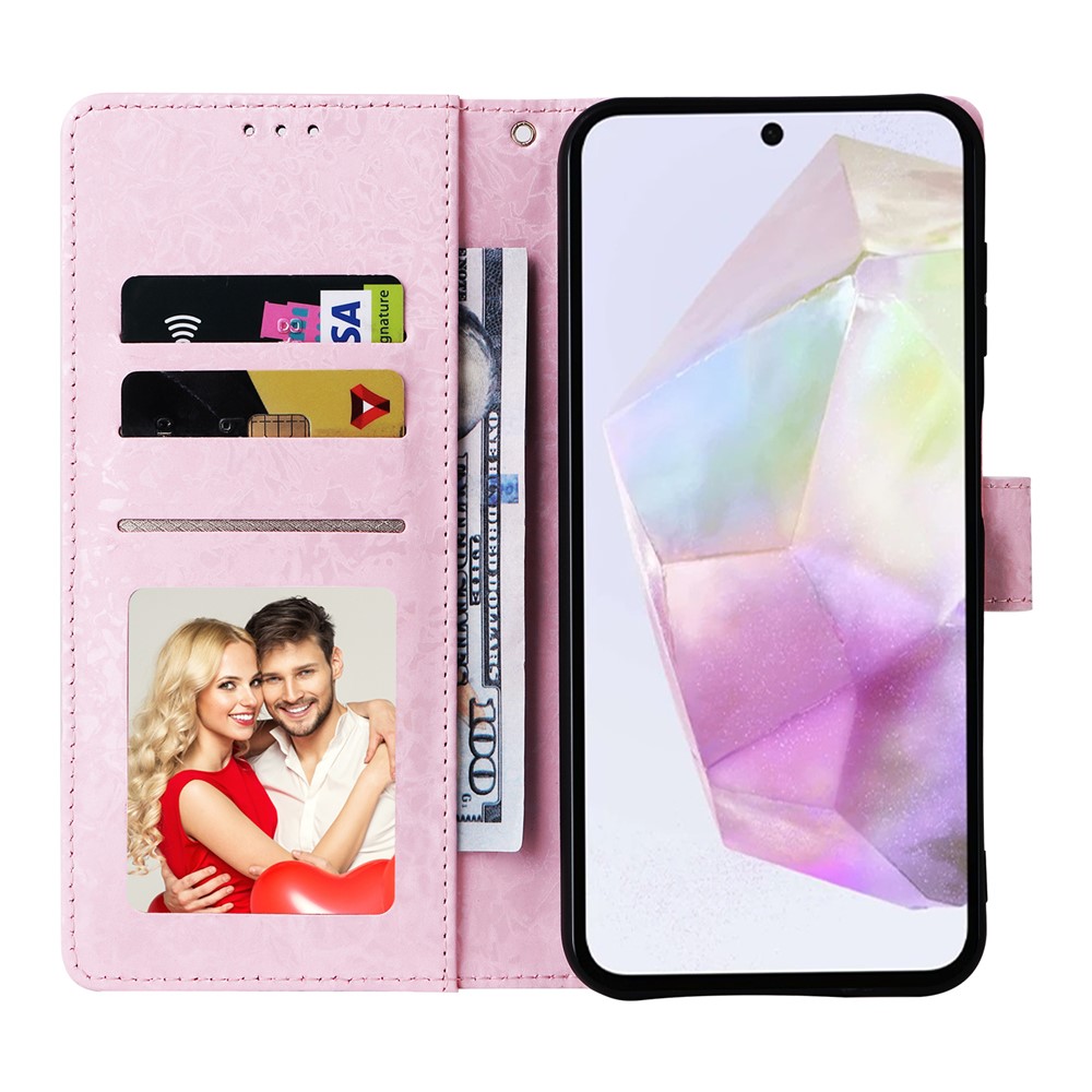  Samsung Galaxy A17 Fodral RFID Läder Små Blommor