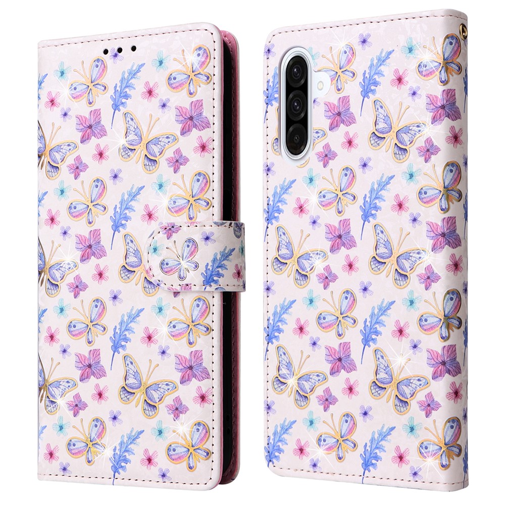  Samsung Galaxy A17 Fodral RFID Läder Fjärilar / Blommor