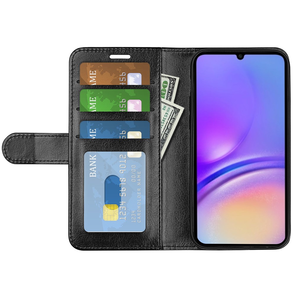  Samsung Galaxy A07 Fodral Crazy Horse Läder Svart