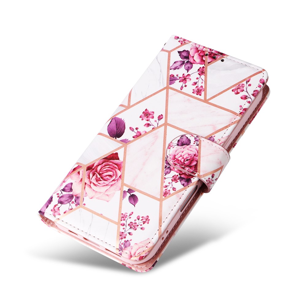  Samsung Galaxy A07 Fodral Läder Marmor Rosa