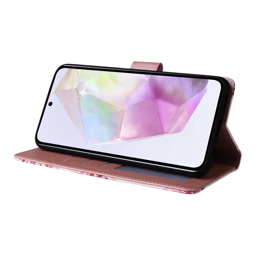  Samsung Galaxy A17 / A26 Fodral Läder Marmor Rosa