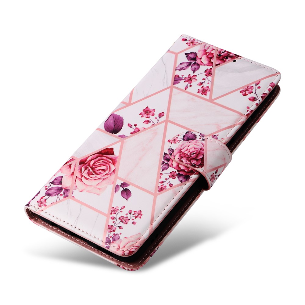  Samsung Galaxy A17 / A26 Fodral Läder Marmor Rosa