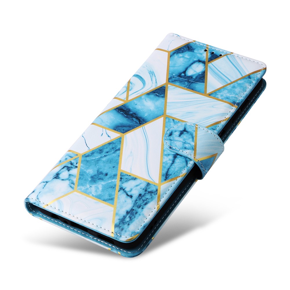  Samsung Galaxy A17 / A26 Fodral Läder Marmor Blå