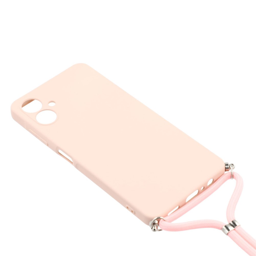 Samsung Galaxy A07 Skal TPU Med Mobilsnöre Rosa